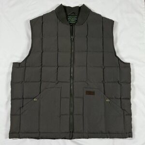 CC Filson Men's Size XL Dark Gray Zip Quilted Vest Jacket‎ Snap Pocket